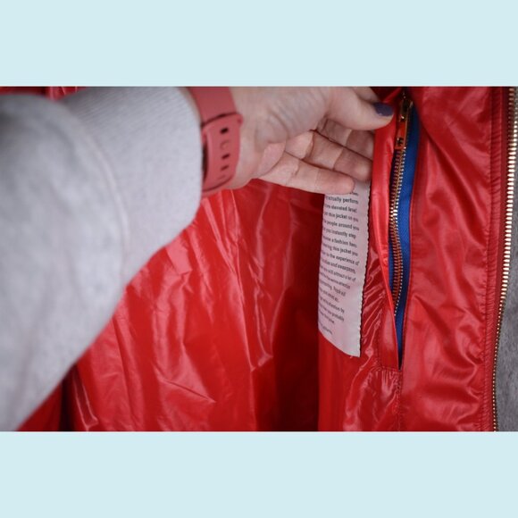 Aviator Nation 5-Stripe Vest Women's Large Glossy Red Full Zip Sunburst $398 - Picture 11 of 16